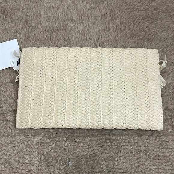 Btb Los Angeles Straw Clutch in Natural/Turquoise - Picture 3 of 5